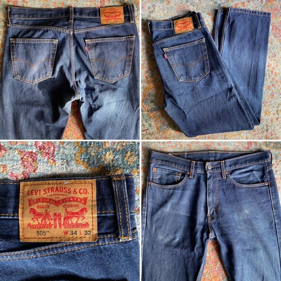 LEVI’s Levis 505 Denim Jeans NWOT Medium Wash Mens 34 | 32L - Picture 1 of 13